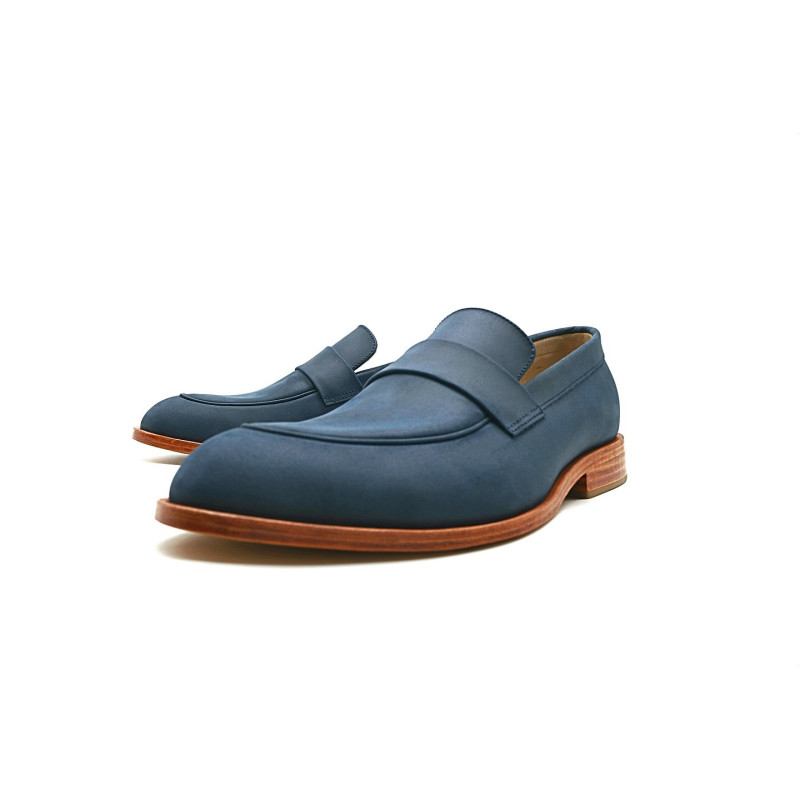 Otto azul océano graso mocasines de cuero hechos a mano - Cooperative Handmade