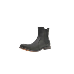 Hache negro mate botines de cuero hechos a mano - Cooperative Handmade