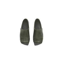 Nuna B alamo verde negro beige sandalias de cuero hechas a mano - Cooperative Handmade