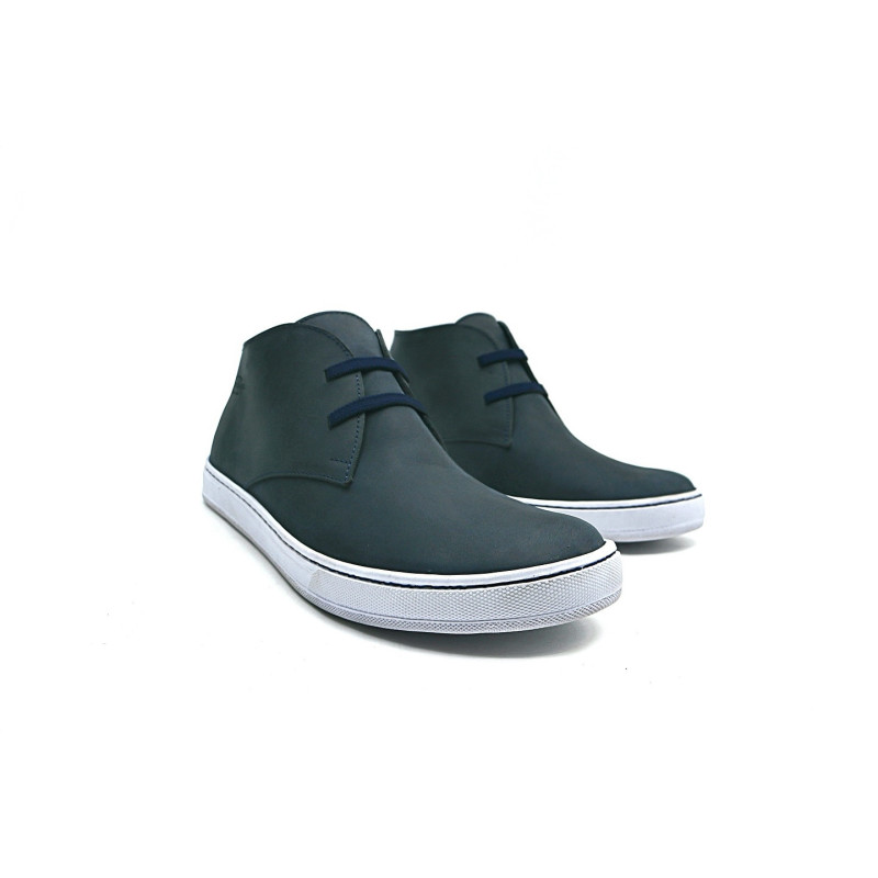 Chavo Sport azul graso elástico zapatos de cuero hechos a mano - Cooperative Handmade