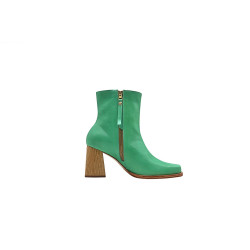 Lulú verde cian botines de cuero hechos a mano  - Cooperative Handmade