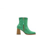 Lulú verde cian botines de cuero hechos a mano  - Cooperative Handmade
