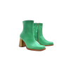 Lulú verde cian botines de cuero hechos a mano  - Cooperative Handmade