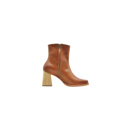 Lulú alamo caramelo natural botines de cuero hechos a mano - Cooperative Handmade