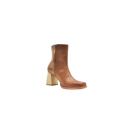 Lulú alamo caramelo natural botines de cuero hechos a mano - Cooperative Handmade