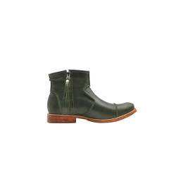 LA69 álamo verde botines de cuero botines hechos a mano - Cooperative Handmade
