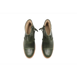 LA69 álamo verde botines de cuero botines hechos a mano - Cooperative Handmade