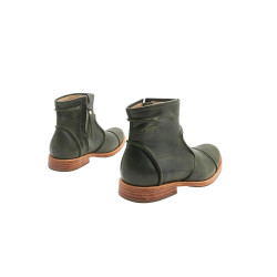 LA69 álamo verde botines de cuero botines hechos a mano - Cooperative Handmade