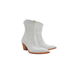Pour Nina napa blanco botas de cuero hechas a mano - Cooperative Handmade