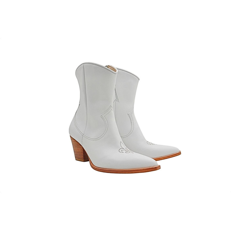 Pour Nina napa blanco botas de cuero hechas a mano - Cooperative Handmade