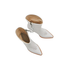 Pour Nina napa blanco botas de cuero hechas a mano - Cooperative Handmade