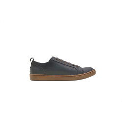 Baires azul graso marrón zapatillas de cuero hechas a mano - Cooperative Handmade