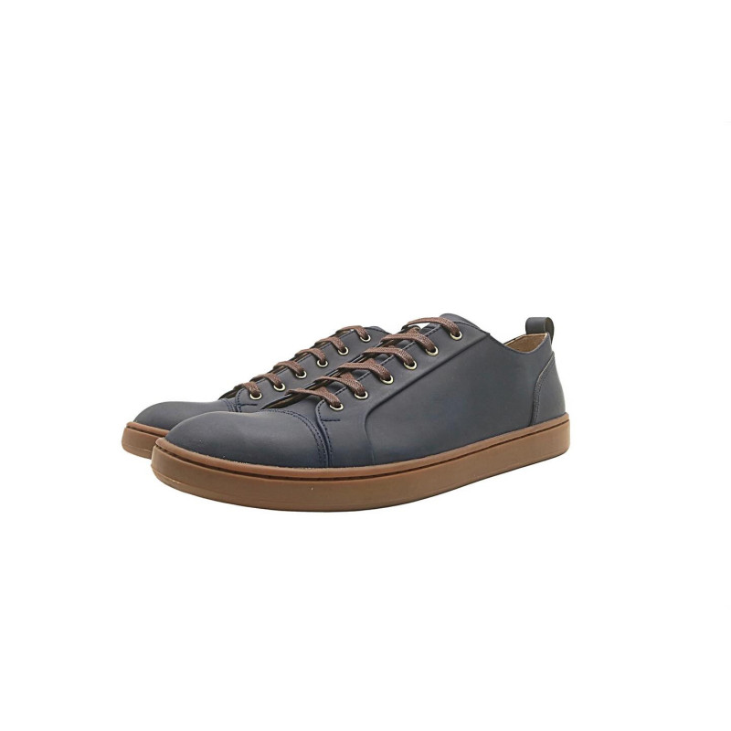Baires azul graso marrón zapatillas de cuero hechas a mano - Cooperative Handmade