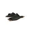 Miró B negro graso sandalias de cuero hechas a mano - Cooperative Handmade