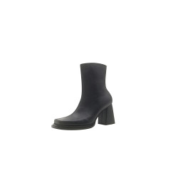 Lulú versión B napa negro botines de cuero hechos a mano - Cooperative Handmade