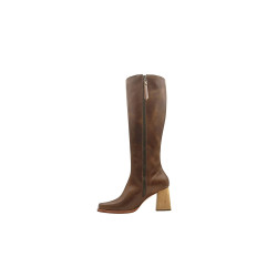 Lulú Large cerato camel botas de cuero hechas a mano - Cooperative Handmade