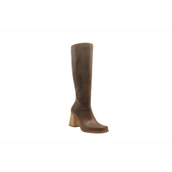Lulú Large cerato camel botas de cuero hechas a mano - Cooperative Handmade