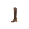 Lulú Large cerato camel botas de cuero hechas a mano - Cooperative Handmade