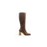 Lulú Large cerato camel botas de cuero hechas a mano - Cooperative Handmade