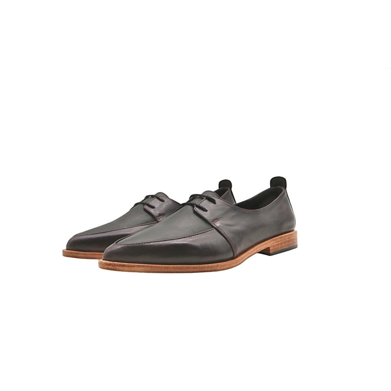 Luna napa morado negro mate graso zapatos de cuero hechos a mano - Cooperative Handmade