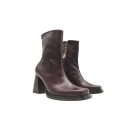 Lulú versión B napa morado botines de cuero hechos a mano - Cooperative Handmade
