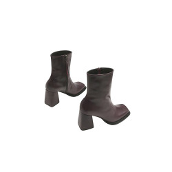 Lulú versión B napa morado botines de cuero hechos a mano - Cooperative Handmade