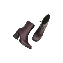 Lulú versión B napa morado botines de cuero hechos a mano - Cooperative Handmade