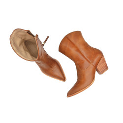 Pour Nina cerato caramelo botas de cuero hechas a mano - Cooperative Handmade