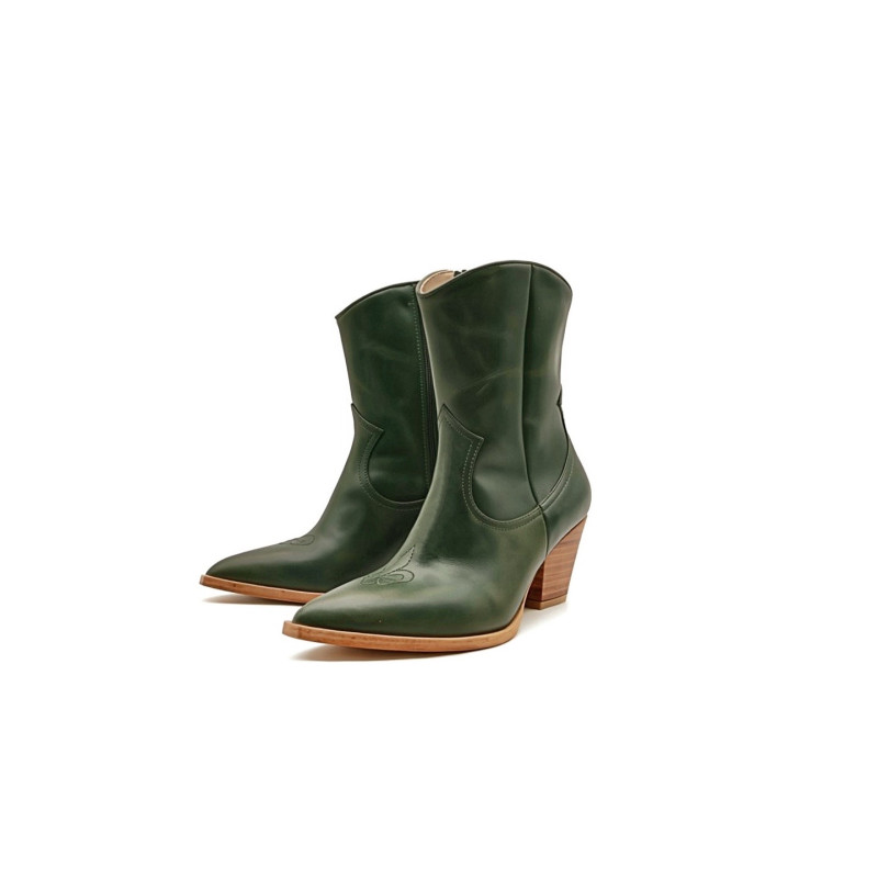 Pour Nina verde álamo botas de cuero hechas a mano - Cooperative Handmade