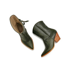 Pour Nina verde álamo botas de cuero hechas a mano - Cooperative Handmade