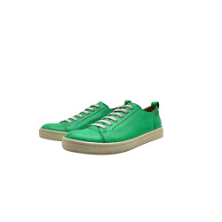 Baires napa verde cian blanco elástico zapatillas de cuero hechas a mano - Cooperative Handmade