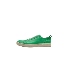 Baires napa verde cian blanco elástico zapatillas de cuero hechas a mano - Cooperative Handmade