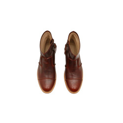 LA69 ranger rojo botines de cuero botineshechos a mano- Cooperative Handmade