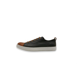 Baires bee versión napa negro álamo caramelo blanco zapatillas de cuero hechas a mano - Cooperative Handmade