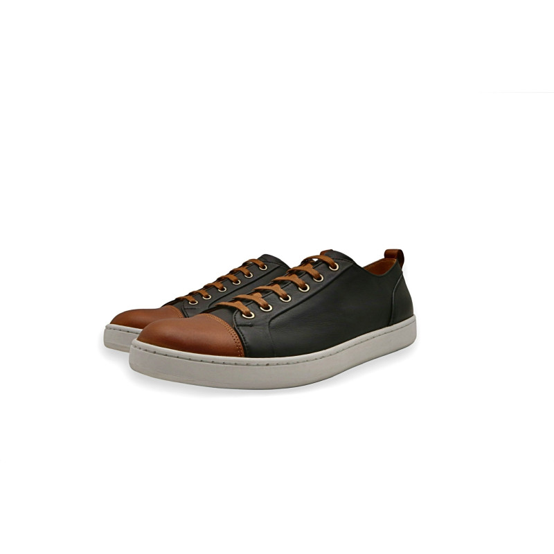 Baires bee versión napa negro álamo caramelo blanco zapatillas de cuero hechas a mano - Cooperative Handmade