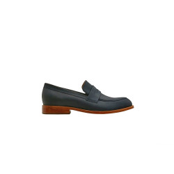 Otto version B azul océano graso mocasines de cuero hechos a mano - Cooperative Handmade