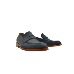 Otto version B azul océano graso mocasines de cuero hechos a mano - Cooperative Handmade