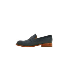 Otto version B azul océano graso mocasines de cuero hechos a mano - Cooperative Handmade