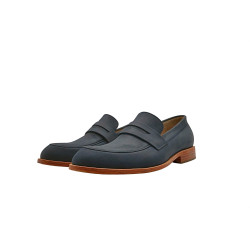 Otto version B azul océano graso mocasines de cuero hechos a mano - Cooperative Handmade