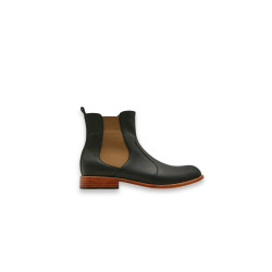 Hache versión B napa negro marrón botines de cuero hechos a mano - Cooperative Handmade