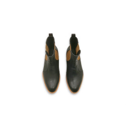 Hache versión B napa negro marrón botines de cuero hechos a mano - Cooperative Handmade