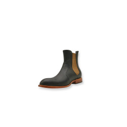 Hache versión B napa negro marrón botines de cuero hechos a mano - Cooperative Handmade