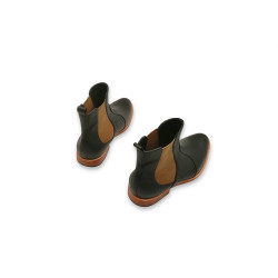 Hache versión B napa negro marrón botines de cuero hechos a mano - Cooperative Handmade
