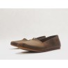 Pampa Fem zapatos hechos a mano de cuero marrón graso detalles rojo