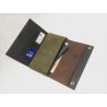 Case Phone Wallet cartera de cuero hecho a mano marrón graso verde graso