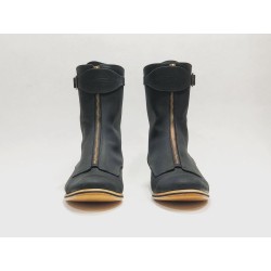 Quiroga botas hechas a mano de cuero negro graso detalles negro