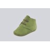 Chavito verde zapato de gamuzon y cuero graso hecho a mano