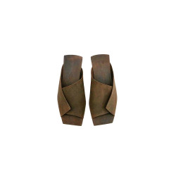 Miró marrón graso sandalias de cuero hechas a mano - Cooperative Handmade