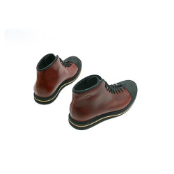 Ocho rojo negro beige zapatos de cuero hechos a mano - Cooperative Handmade