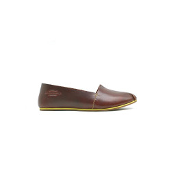 Pampa Fem ranger rojo detalles amarillo zapatos flat de cuero hechos a mano - Cooperative Handmade